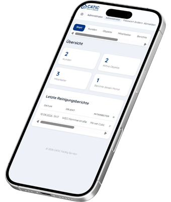 CATIC Kundenportal – Übersicht auf dem Smartphone